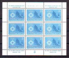 Yugoslavia 1984 Y Charity Stamp Sport Olympics Sarajevo Mi No 83 Minisheet MNH - Liefdadigheid