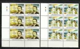 INDIA, 2015, 100 Years Of Mahatma Gandhi Return From South Africa Ship Newspaper, Set 2 V, Blk Of 8, Trf Lts,  MNH, (**) - Neufs