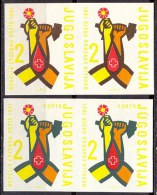 YUGOSLAVIA - JUGOSLAVIA - BLOOD DONATIONS  IMPERF. In PAIRS - RED CROSS - **MNH - 1961 - Segnatasse