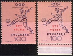 YUGOSLAVIA - ITALIA - SLOVENIA - ZONA  B - VUJNA - FOODBALL - DIFER. Color - Ovpt RED + CARMINE  - **MNH - 1946 - Portomarken