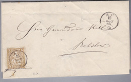 Heimat SG AU 1868-03-18 Brief Nach Rebstein Mit 5Rp. Sitzende - Brieven En Documenten