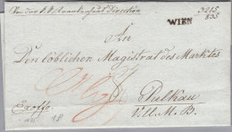 Österreich WIEN Langstempel 1835-10-01 Vorphilabrief Nach Pulkau NÖ - ...-1850 Voorfilatelie