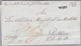 Österreich WIEN Langstempel 1835-10-01 Vorphilabrief Nach Pulkau NÖ - ...-1850 Préphilatélie