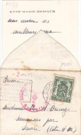 13551# BELGIQUE LETTRE MIGNONETTE CENSURE ALLEMANDE Obl CHARLEROI 1940 SAUNIERES PAR SEURRE COTE D´ OR - Oorlog 40-45 (Brieven En Documenten)