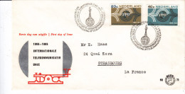 ITU, Télecommunications, Fdc Pais Bas, Nederland Yvert N 814/5, Date 1965 - ILO