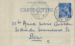 Entiers Postaux - Carte - Lettre      Cachet Au Depart De  Nancy   ( 54 )   à  Destination De  Paris - Cartes-lettres