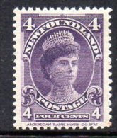 Newfoundland Canada 1897-1918 4c Queen Mary, Hinged Mint - 1865-1902