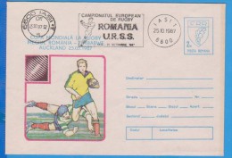 Rugby Metermark Match Romania - URSS Russia. ROMANIA Postal Stationery 1987 - Rugby