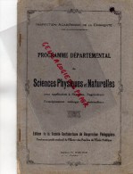 16 - CONFOLENS - INSPECTION ACADEMIQUE CHARENTE- PROGRAMME DEPARTEMENTAL SCIENCES PHYSIQUES ET NATURELLES- 1935 - Poitou-Charentes