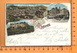 COBURG: Gruss, Litho Multi Vues, Panorama, Veste Von Ost, Schloss Ehrenburg, - Coburg