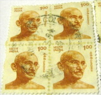 India 1991 Gandhi 1.00r X4 - Used - Used Stamps