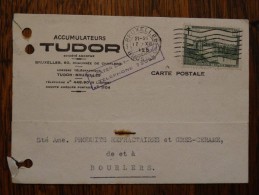 Carte Postale En 1929 -TP N°295 Et Avec Griffe Dater Et Avec Numéro De Téléphone - Linear Postmarks