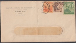 1939-H-26 CUBA. REPUBLICA. 1939. SERIE TABACO. TOBACCO. SOBRE FACTURA ELECTRICIDAD. MARIANAO - Covers & Documents