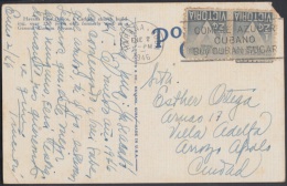 1946-H-2 CUBA. REPUBLICA. 1946. SEMIPOSTAL VICTORIA. TARJETA FRANQUEADA CON SELLOS. TARIFA INUSUAL. - Briefe U. Dokumente