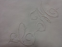 Taie D´oreiller  75x77cm7 Monogramme CM Broderie Main-..-- - Andere & Zonder Classificatie