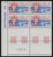 Bloc De 4 Timbres** Gommés De 1986 En Bord De Feuille  "2,50 F - Statue De La Liberté " (YT471) - Nuevos