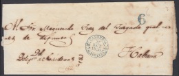 PREFI-263 CUBA ESPAÑA SPAIN. PREFILATELIA.1850. STAMPLESS. SOBRE MARCA CARDENAS EN VERDE. BAEZA POSTMARK GREEN. - Prephilately