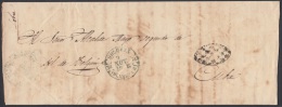 PREFI-274 CUBA ESPAÑA SPAIN. PREFILATELIA.1858. STAMPLESS. SOBRE MARCA HOLGUIN EN VERDE. BAEZA POSTMARK GREEN. - Prefilatelia