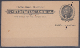 1899-EP-24 CUBA US OCCUPATION. POSTAL STATIONERY.  Ed.39ra. ENTERO POSTAL ERROR SIN PUNTO DESPUES DE C. NUEVO. - Voorfilatelie