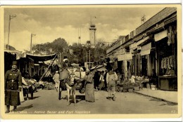 Carte Postale Ancienne Egypte -  Alexandrie. Native Bazar And Fort Napoleon - Marché, Commerces - Alexandria