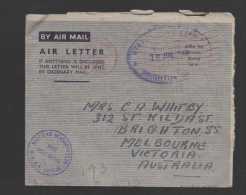 Great Britain 1945 Air Letter OVERSEAS HEADQUARTERS BASE POST OFFICE R.A.A.F. To Australia - Luftpost & Aerogramme