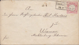 Germany Deutsches Reichs Post Postal Stationery Ganzsache Entier 1 Gr. Brustschild CHARLOTTENBURG 1872 WISMAR (2 Scans) - Briefe