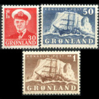 GREENLAND 1950 - Scott# 34-6 King And Ship 30o-1k MNH (XW300) - Nuevos