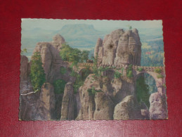 1963 Sächsische Schweiz Basteibrücke Mit Lilienstein Bad Schandau Sachsen Gebraucht Used Germany Postkarte Postcard - Bad Schandau