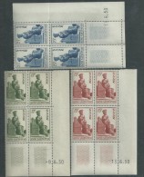 Sarre Occ. Fr. N° 273 / 75 XX Année Sainte  En 3  Blocs De 4 Coin Daté Du 9 Et 13 . 6 . 50  Sans Charnière, TB - Unused Stamps