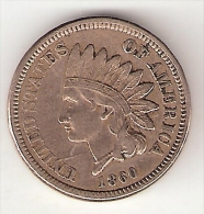 *usa 1 Cent 1860 Rounded Bust  Km 90   XF!!!!!!! Look!!! - 1859-1909: Indian Head