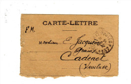 CARTE LETTRE F.M. DE 1916 72IEME DIVISION  SP157 BRANCARDIER - 1. Weltkrieg