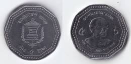 Bangla Desh 2012 New Design 5 Taka Coin UNC Limited Print Father Of Nation - Bangladesch