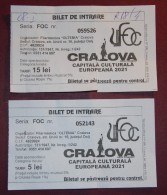 Romania - 2 Concert Tickets To Craiova Philharmonic - Biglietti Per Concerti