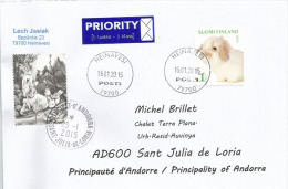 FINLANDE.le Lapin Bélier Comme Animal De Compagnie. Belle Lettre Adressée En Andorre Avec Timbre à Date Arrivée - Rabbits