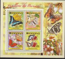 Burundi Butterflies-Papillons-Vli Nders 2014 - Sheet Collective MNH - Nuovi