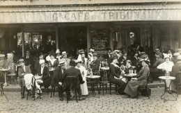 DIEPPE (76) Carte Photo Terrasse Du Grand Café Des Tribunaux Superbe Animation - Dieppe