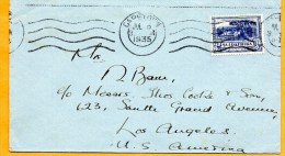 South Africa 1935 Cover Mailed To USA - Briefe U. Dokumente