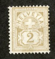 4160  Swiss 1882   Mi.#45 (*)  Scott #77 White Paper  Cat. 400.€ -Offers Welcome!- - Unused Stamps