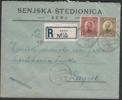 Yugoslavia 1923, Registered Cover Senj To Zagreb W./postmark Senj - Brieven En Documenten