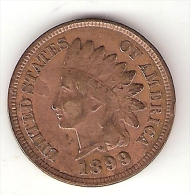 *usa 1 Cent 1899    Km 90a   Vf+ - 1859-1909: Indian Head