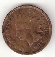 *usa 1 Cent 1907    Km 90a     Vf - 1859-1909: Indian Head