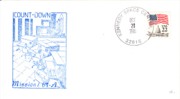 SPACE -  USA - 1985 - SHUTTLE  MISSION  61 A  COUNTDOWN COVER  WITH  LARGE KENNEDY SPACE CENTRE    POSTMARK - United States