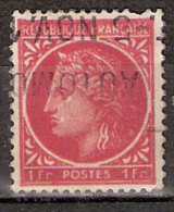 Timbre France Y&T N° 676 (7) Obl.  Type Cérès De Mazelin.  1 F. Rose-rouge. Cote 0,15 € - 1945-47 Cérès De Mazelin