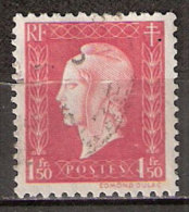 Timbre France Y&T N° 691 (5) Obl.  Marianne De Dulac.  1 F 50. Groseille. Cote 0,15 € - 1944-45 Marianne (Dulac)