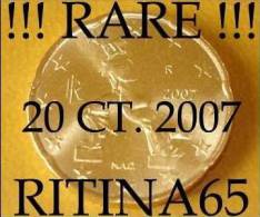 RARA !!! N. 1 COIN/MONETA DA 20 CT. ITALIA 2007 UNC/FDC !!! RARA - Italia