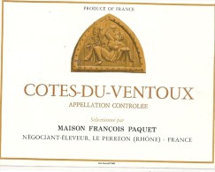 --COTES-DU-VENTOUX--APPELLATION CONTROLEE--MAISON FRANCOIS PAQUET-negociant-eleveur Le Perreon-(rhone) - Côtes Du Ventoux