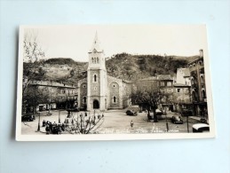 Carte Postale Ancienne : LE CHEYLARD : Place Saleon Terras, Animé, Voitures Années 1950 - Le Cheylard