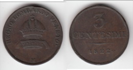 **** ITALIE LOMBARDIE VENETIE - ITALIA LOMBARDO VENETO - 3 CENTESIMI 1822 M **** EN ACHAT IMMEDIAT !!! - Lombardie-Vénétie