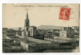 Ref 195 - CALUIRE - L'abside De L'église Et Vue D'ensemble (1913) - Caluire Et Cuire