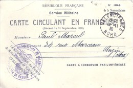 NORD PAS DE CALAIS - 59 - NORD - ANZIN - Carte Circulant En Franchises - Délivrée à Valenciennes 1936 - Anzin